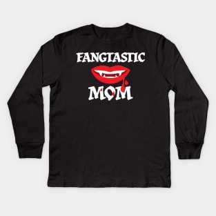 Fangtastic Mom Halloween Costume For Vampire Fan Kids Long Sleeve T-Shirt